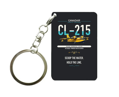 Canadair CL-215 design on black designed key chain, double-side print