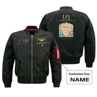 Thumbnail for Almería Airport (LEI) design on black bomber jacket with custom name patch