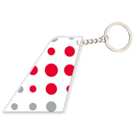 Thumbnail for Brussels Airlines aviation aircraft-tail key chain, acrylic body, metal ring.
