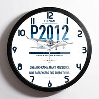 Thumbnail for Tecnam P2012 Traveller design on white framed wall clock