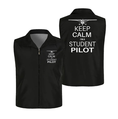 Student Pilot Thin Style aviation design printed on lightweight shell with sleeveless design thin vest.