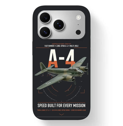 Junkers Ju 88A-4 design on black magsafe iphone case, for iPhone 17 Pro