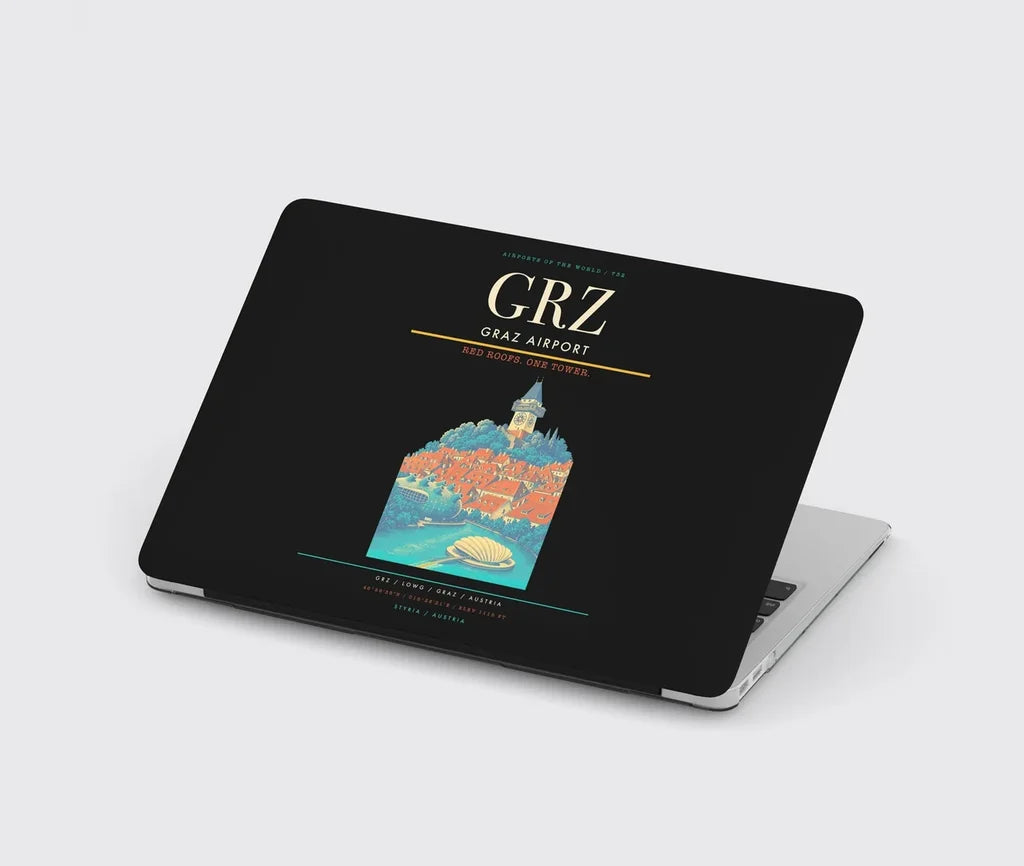 Graz Airport (GRZ) design on black MacBook case