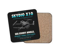 Thumbnail for Skydio X10 design on black 1 piece coaster