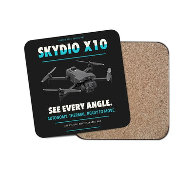 Skydio X10 design on black 1 piece coaster