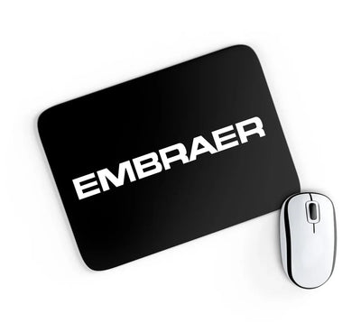 Embraer & Text aviation design on neoprene with anti-slip base mouse pad.
