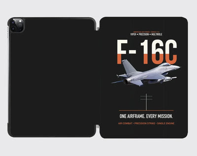 F-16C Fighting Falcon One Airframe Every Mission design on black ipad tablet case