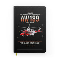 Thumbnail for Leonardo AW189 design on black notebook