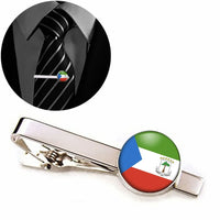 Thumbnail for Equatorial Guinea Flag aviation tie clip, stainless steel body with engraved detail.