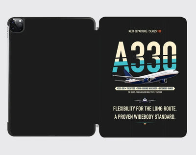 Airbus A330-200 design on black ipad tablet case