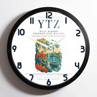 Thumbnail for Billy Bishop Toronto City Airport (YTZ) design on white framed wall clock