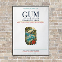 Thumbnail for Antonio B. Won Pat International Airport GUM vertical canvas print - framed - white background