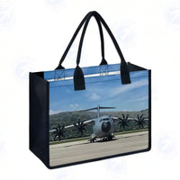 Thumbnail for Face to Face with Airbus A400M aviation print canvas bag, durable canvas.