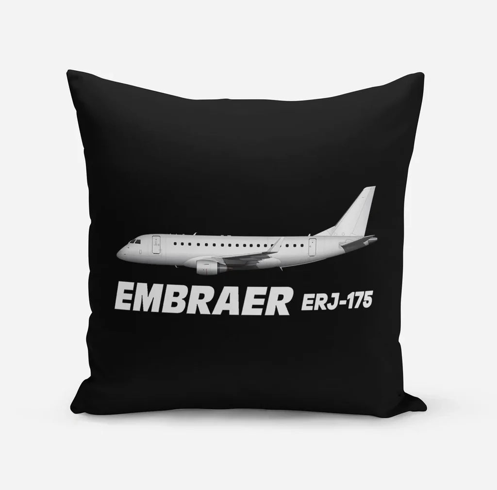 The Embraer ERJ-175 aviation design on soft polyester filling pillow.