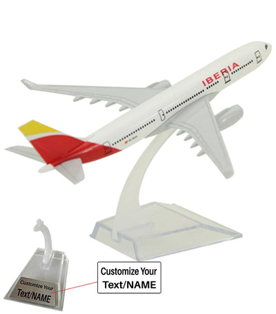 Side view of Iberia Spain Airbus A330 Airplane Model (16CM) aviation 16-18cm scale model aircraft in diecast metal.