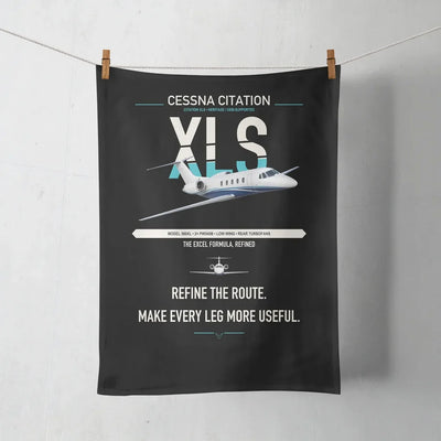 Cessna Citation XLS design on black towel