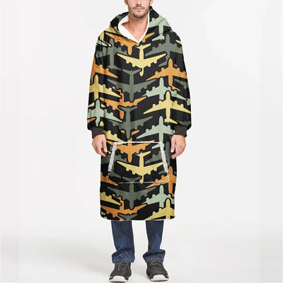 Volume 2 Super Colourful Airplanes aviation design on soft fleece blanket hoodie.