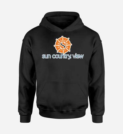 Sun Country Airlines logo printed on black hoodie