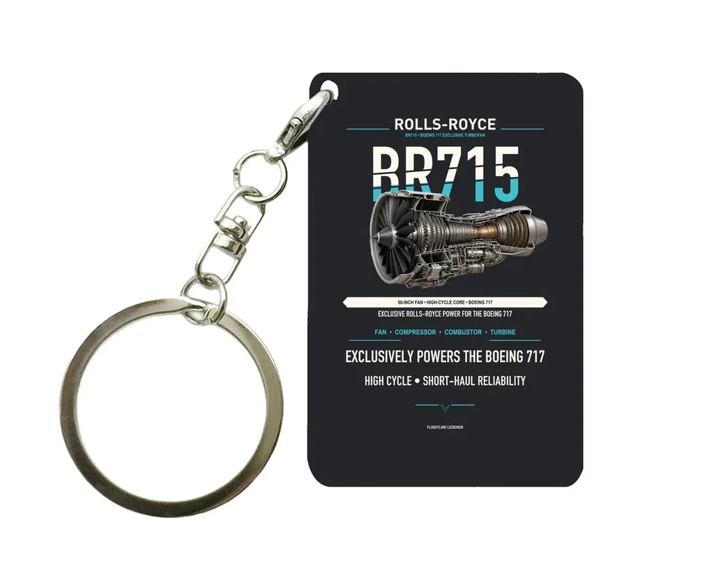 BR715 Key Chain design on black key chain