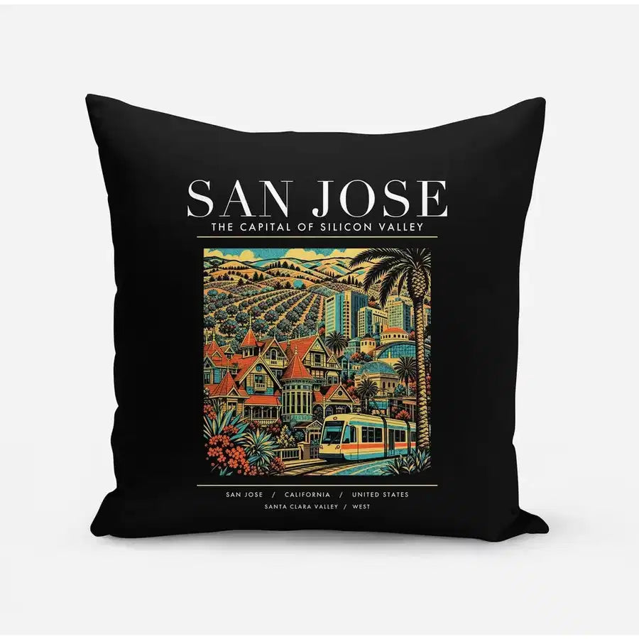 SAN JOSE - Poster - Pillow - Black