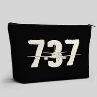 Thumbnail for Boeing 737 aviation design zipper pouch, durable polyester construction.