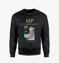 Thumbnail for Aeroparque Jorge Newbery (AEP) design on black sweatshirt