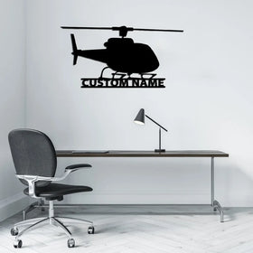 Helicopter Wall Metal Signs