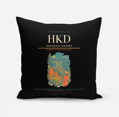 Hakodate Airport (HKD) design on black pillow
