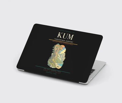 Yakushima Airport (KUM) design on black MacBook case
