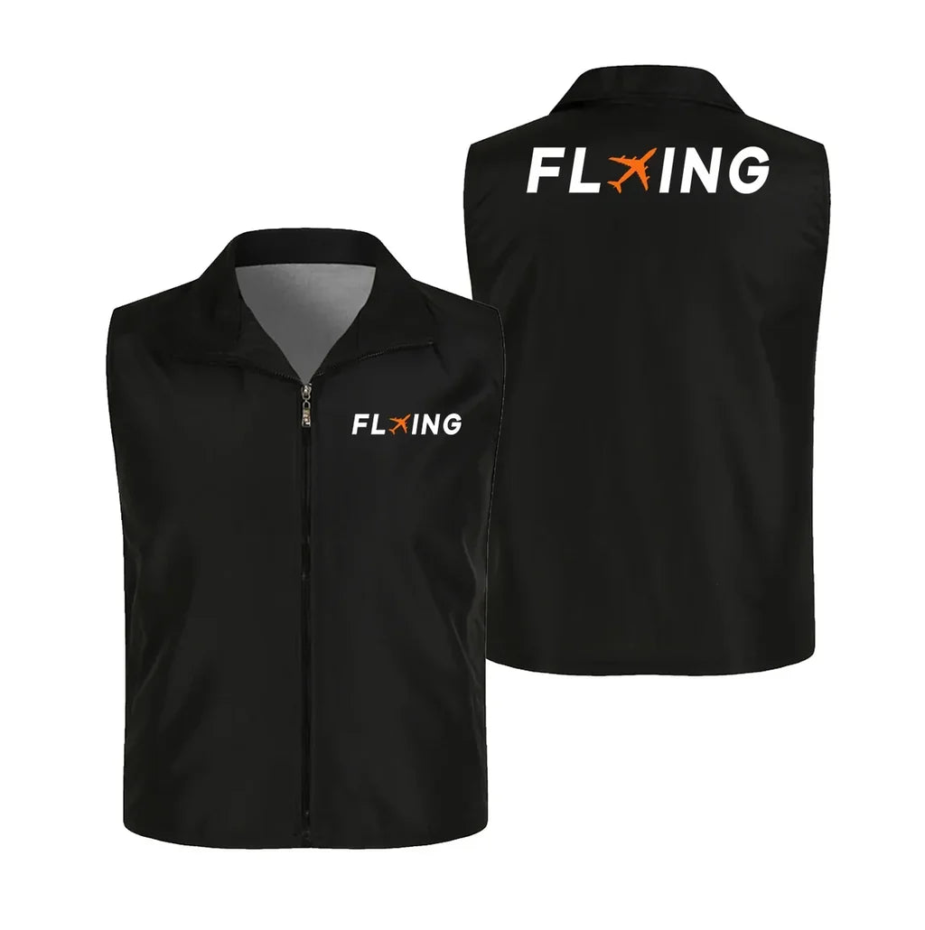 Flying Thin Style aviation design printed on lightweight shell with sleeveless design thin vest.