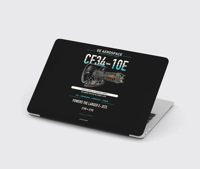 CF34-10E design on black MacBook case
