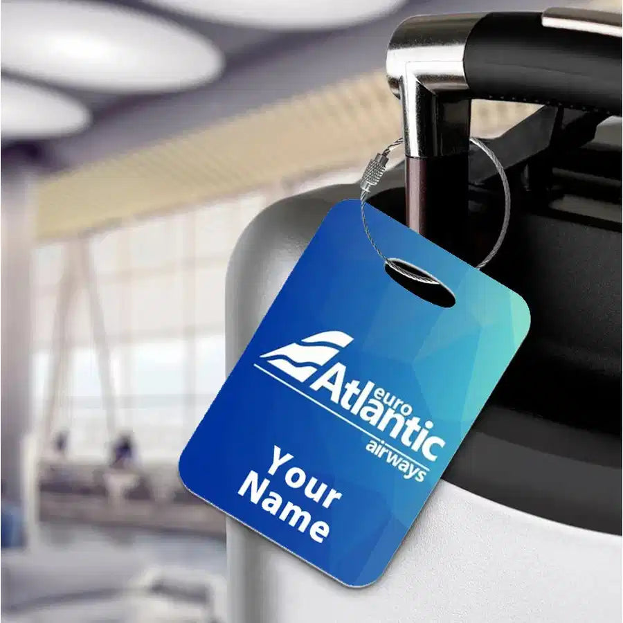 EuroAtlantic Airways aviation acrylic luggage tag in durable acrylic.