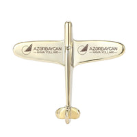 Thumbnail for Azerbaijan Airlines Airplane Shape aviation airplane-shape brooch, polished alloy body with engraved detail.