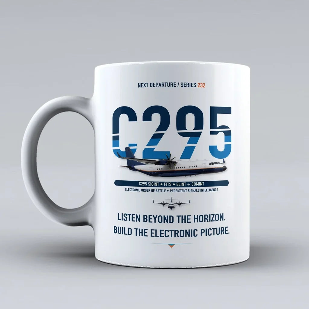 C295 SIGINT Mug design on white airbus