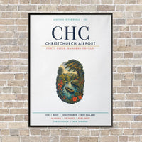 Thumbnail for Christchurch Airport CHC vertical canvas print - framed - white background