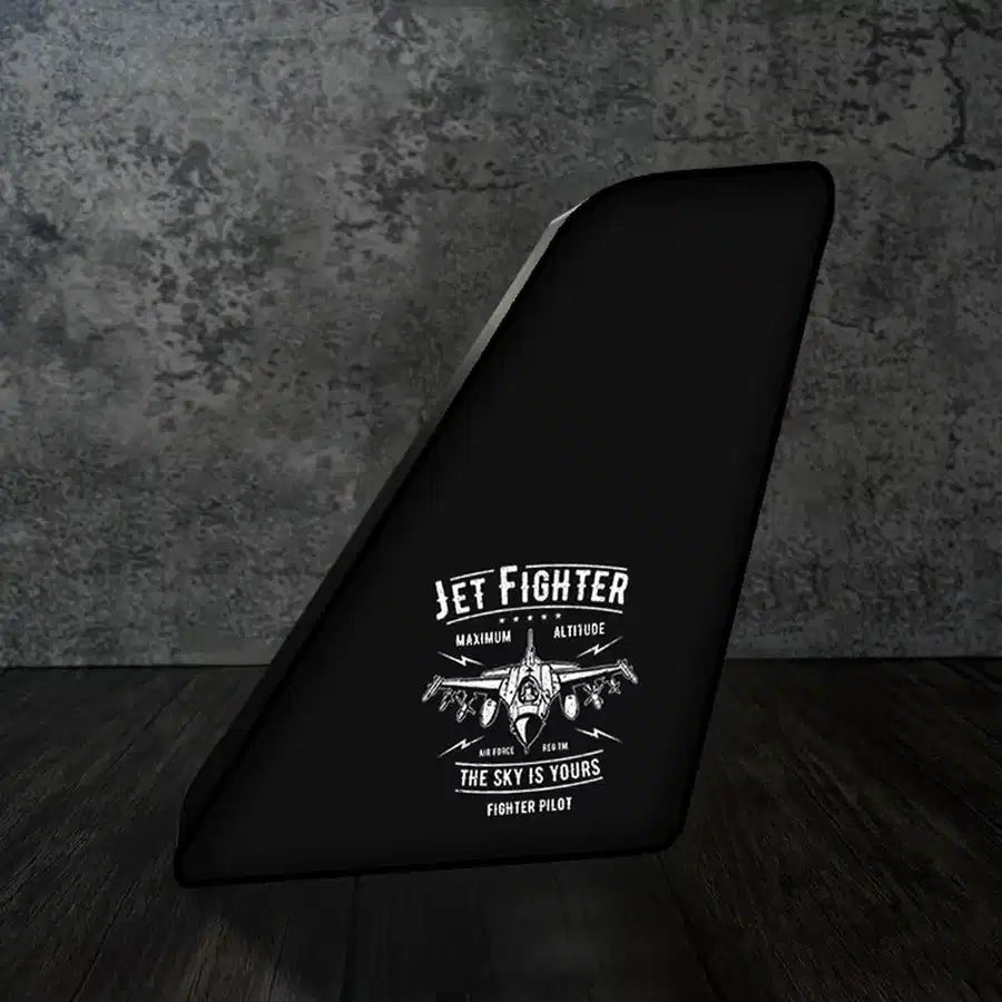 Jet Fighter - The Sky is Yours Led Aircraft Tail aviation design on premium acrylic with LED 3D aircraft tail lamp.