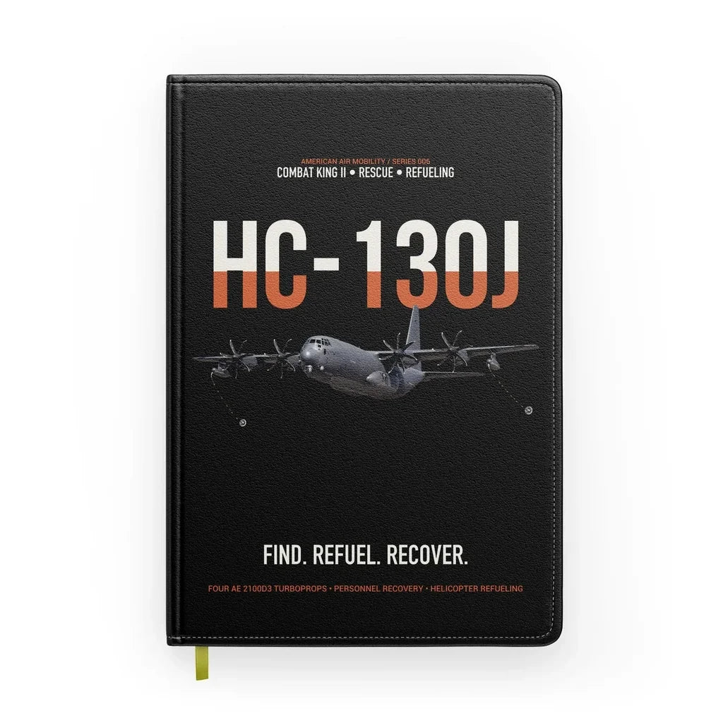 HC-130J COMBAT KING II design on black notebook
