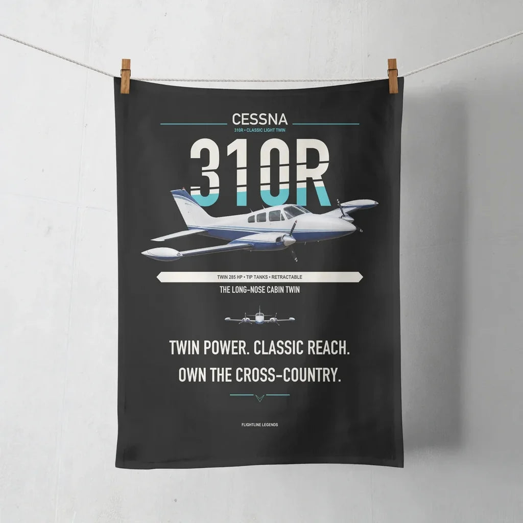 Cessna 310R design on black towel