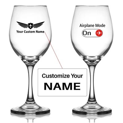 Customisable Airplane Mode Wine Glass