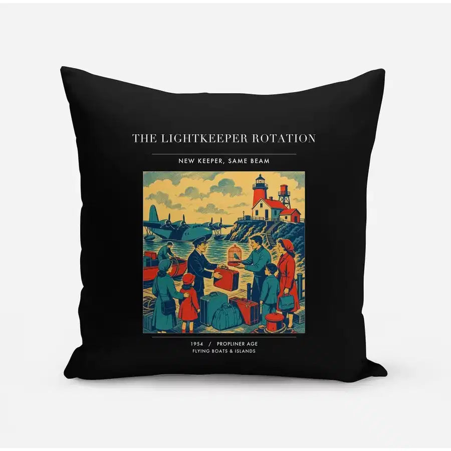 VINTAGE G4418 - The Lightkeeper Rotation - Designed Pillows design on black
