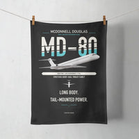 Thumbnail for McDonnell Douglas MD-80 design on black towel