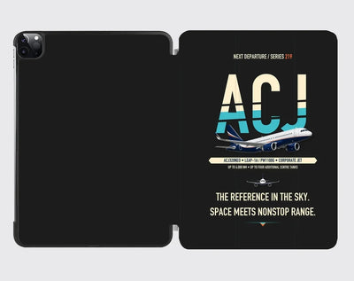 Airbus ACJ320neo design on black ipad tablet case