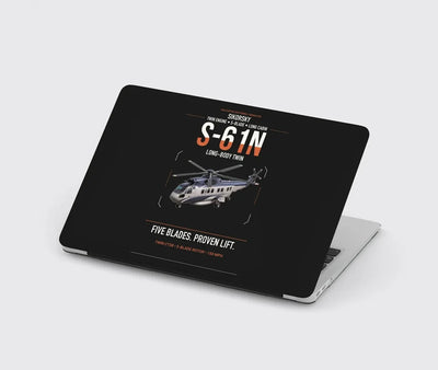 Sikorsky S-61N design on black MacBook case