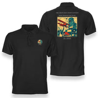 Thumbnail for VINTAGE G4451 - The Grain Elevator Waypoint - Double-Side Polo T-Shirt design on black