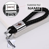 Thumbnail for Helicopter aviation design on premium leather car leather car key chain.