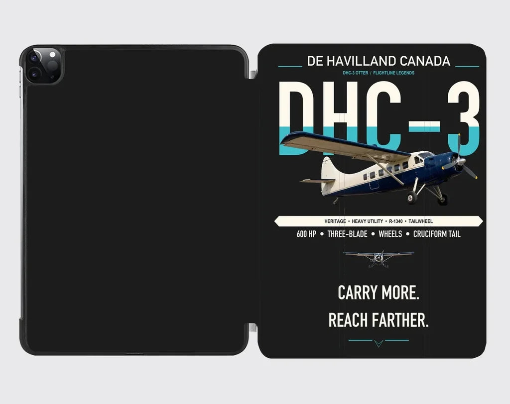 DHC-3 Otter design on black ipad tablet case
