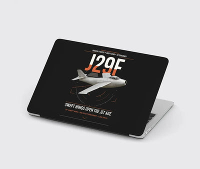Saab J 29F Tunnan design on black MacBook case