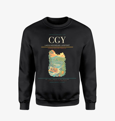 Laguindingan Airport (CGY) design on black sweatshirt