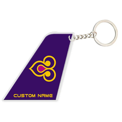 Thai Airlines aviation shaped key chain, durable metal alloy.