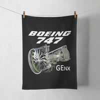 Thumbnail for Boeing 747 & GENX Engine aviation design on soft absorbent cotton towel.